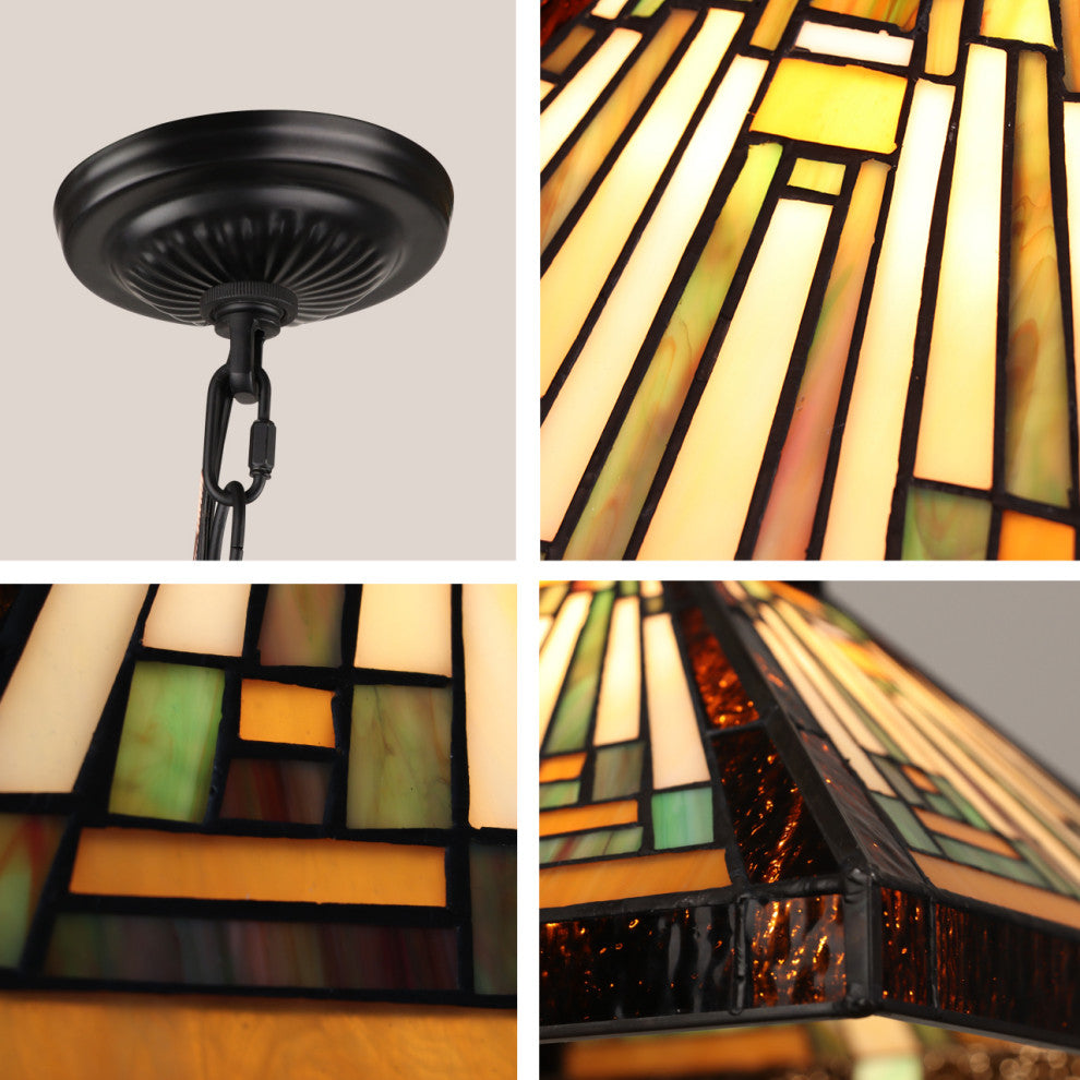 Innes Tiffany 1-Light Mission Ceiling Pendant 12" Shade