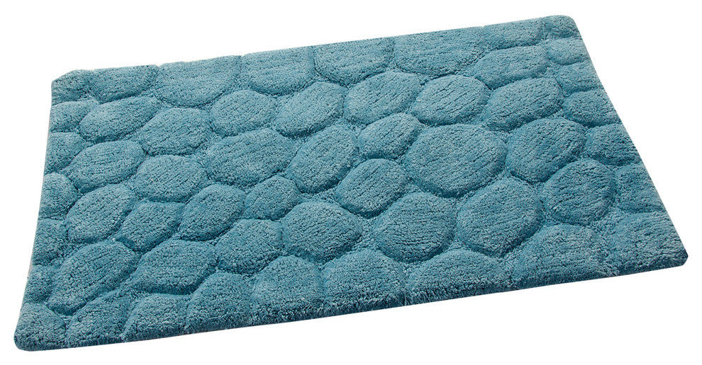 Bath Rug Cotton, GSF 200, Pattern Pebbles, Arctic Blue, 36"x24"