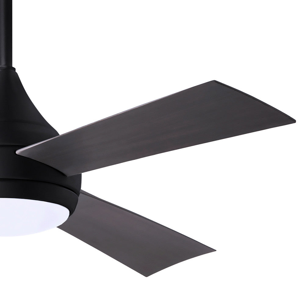 Donaire Paddle Fan Integrated LED, Matte Black, Brushed Bronze Blades