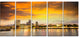 "Financial District of London at Twilight" Cityscape Wall Art, 60"x28", 5-Panels
