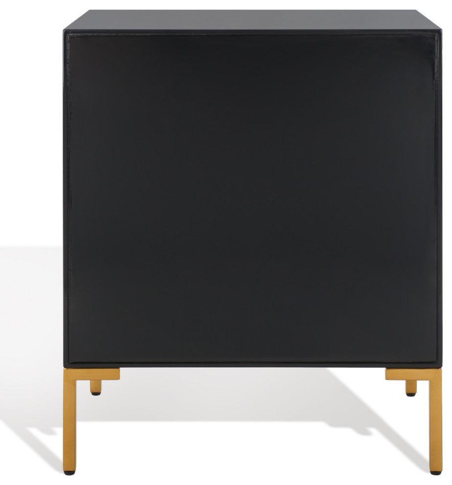 Safavieh Couture Lucian 3-Drawer Side Table, Black/Brass