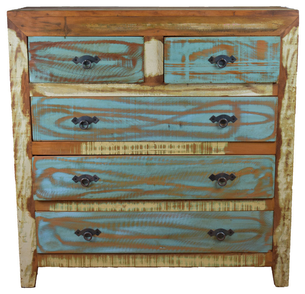 5 Drawer Reclaimed Peroba Wood Handmade Eco-Friendly Dresser