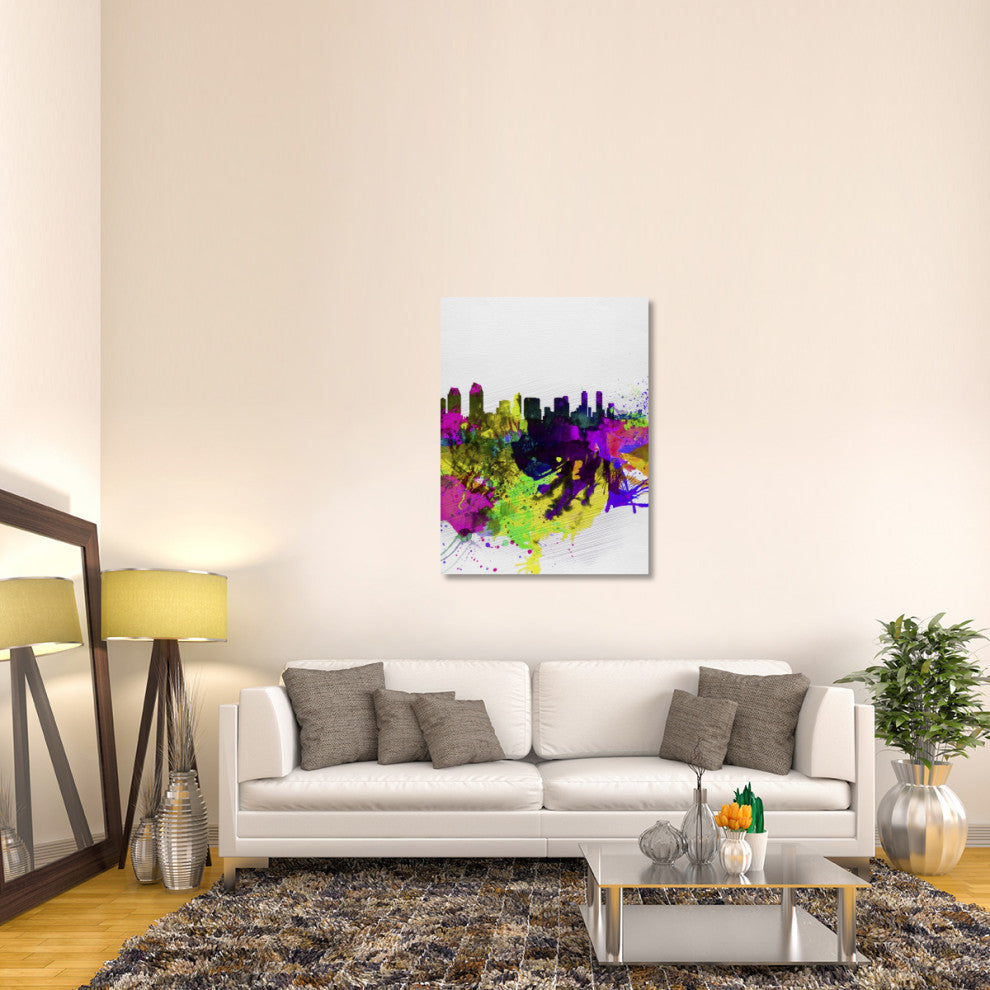 "San Diego Watercolor Skyline" Fine Art Print