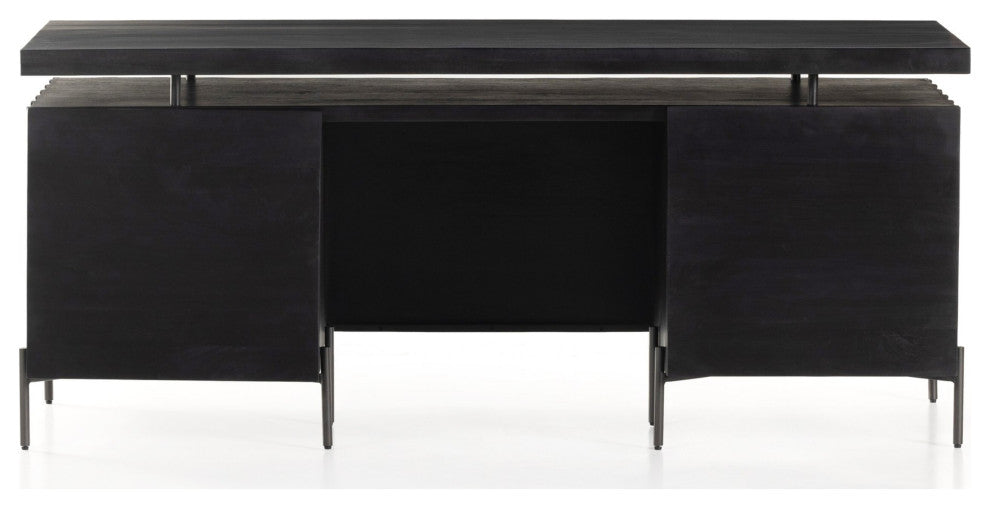 Raffael Desk Carved Black Wash, Black Wash, Gunmetal