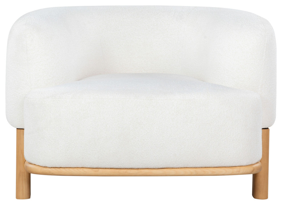 Safavieh Couture Oscar Boucle Accent Chair, Ivory/Natural
