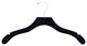 Wooden Wavy Top Hanger, Black/Chrome Finish, Box of 50