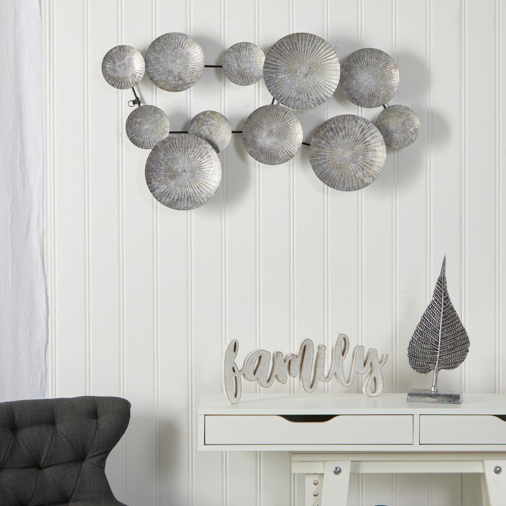 3' x 2' Galvanized Textured Plates Antique Wall Art