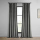 Heritage Plush Velvet Curtain Single Panel, Destiny Gray, 50"x96"