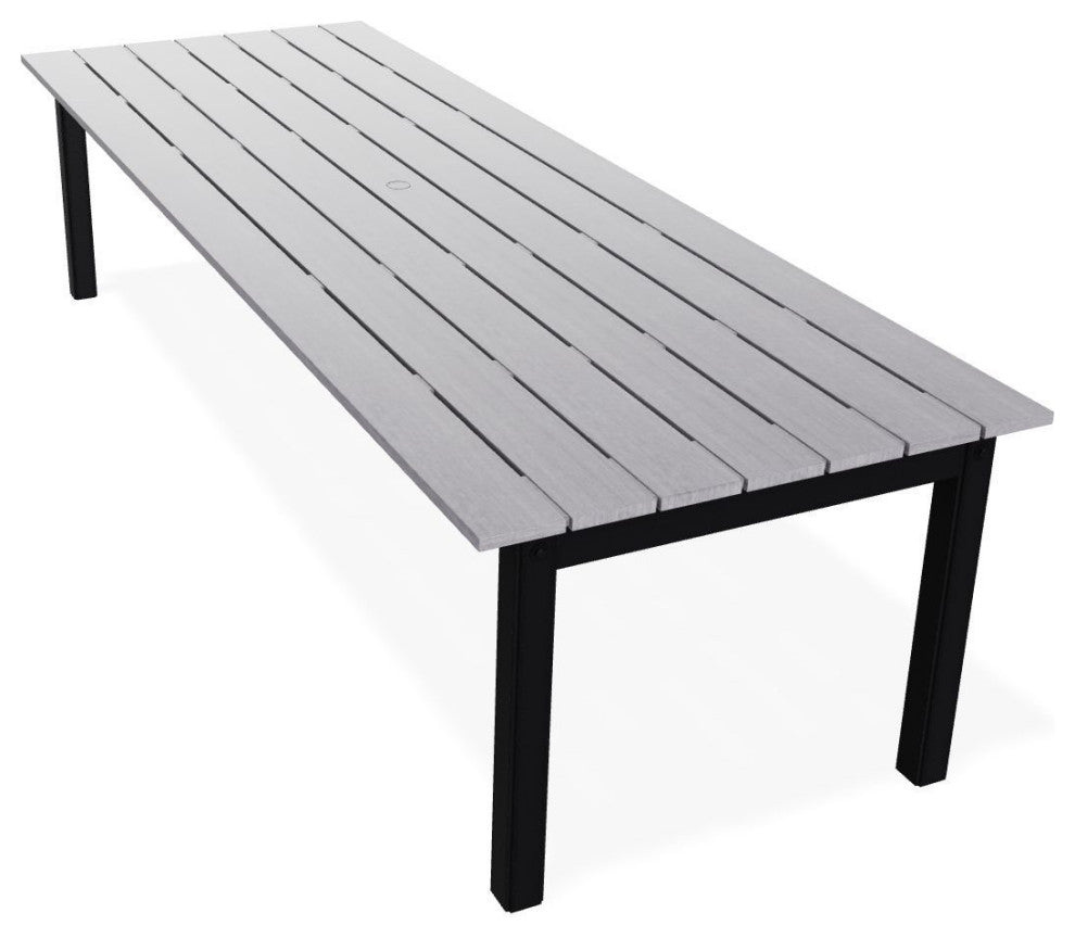42" x 120" Rustic Extendable Outdoor Dining Table, Black