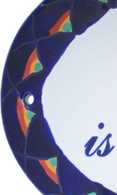 Peacock Talavera Ceramic House Plaque. Welcome my house is your house