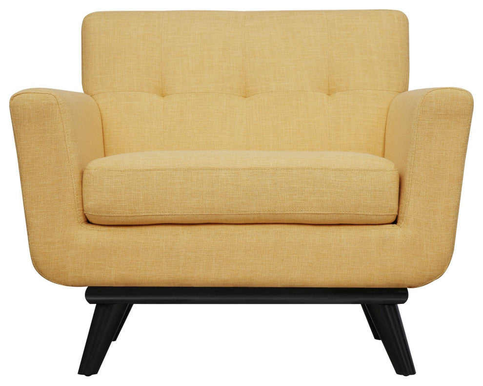 James Mustard Yellow Linen Chair