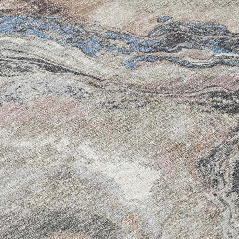 Machine Washable Indoor/Outdoor Chantille ACN1908 Taupe 5' x 7'6" Rug