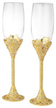 Olivia Riegel Gold Windsor Crystal 7 oz. Champagne Wedding Flute, Set of 2