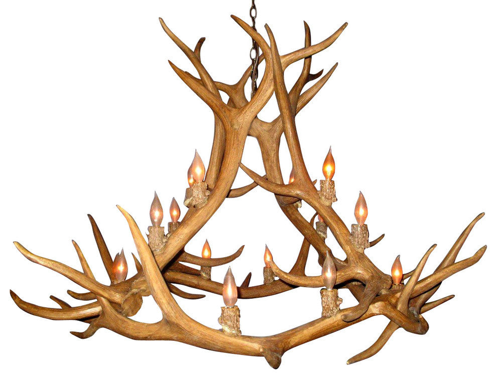 Real Antler Elk Royal Crown Deer Chandelier Light