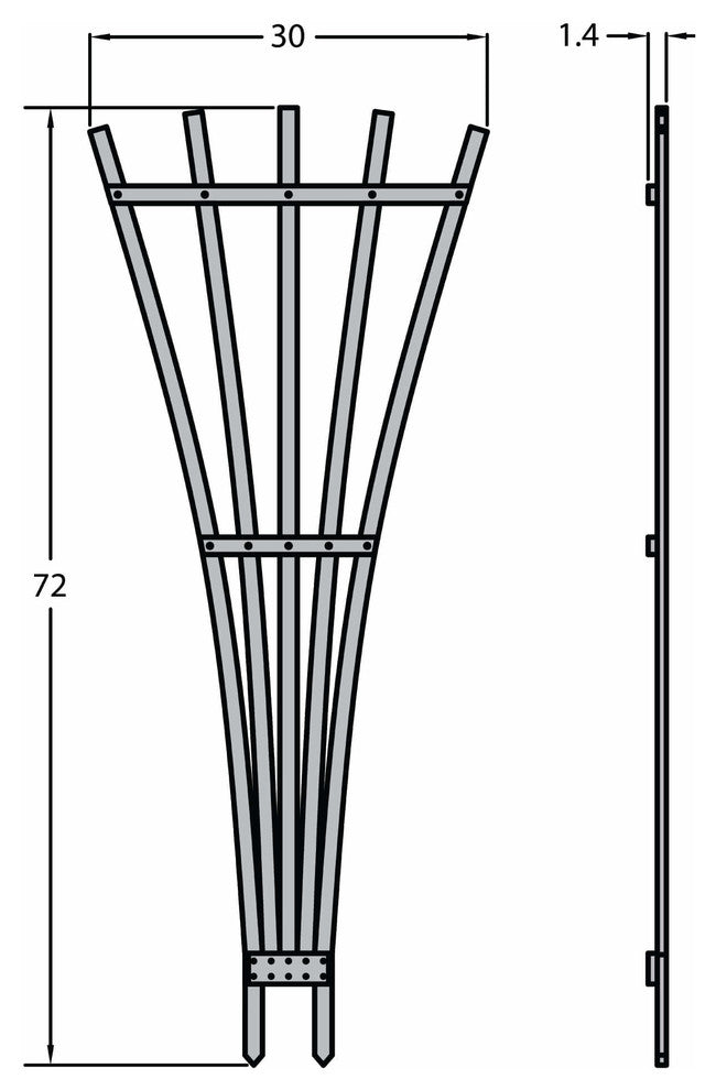 Hartford Fan Trellis, Coastal Teak
