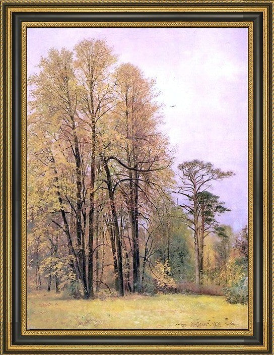Ivan Ivanovich Shishkin Autumn Framed Premium Canvas Print, 21"x28"