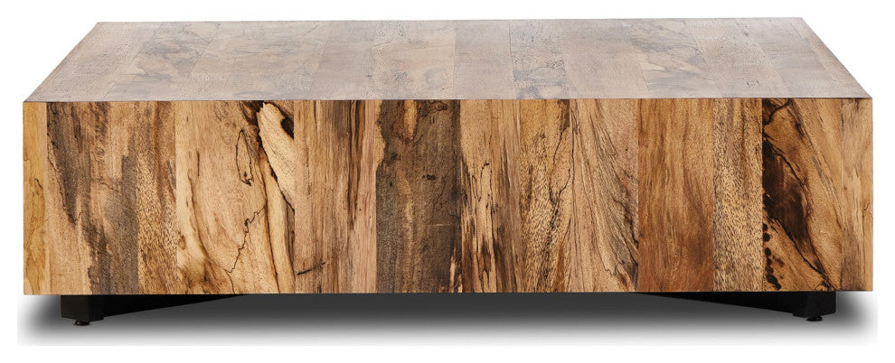 Hudson Large Square Coffee Table Spalted Primavera, Black Pine