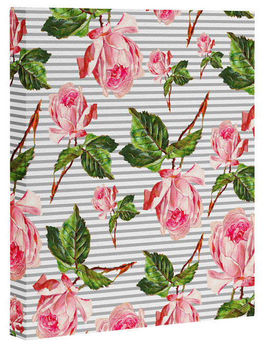 Deny Designs Allyson Johnson Roses And Stripes Art Canvas