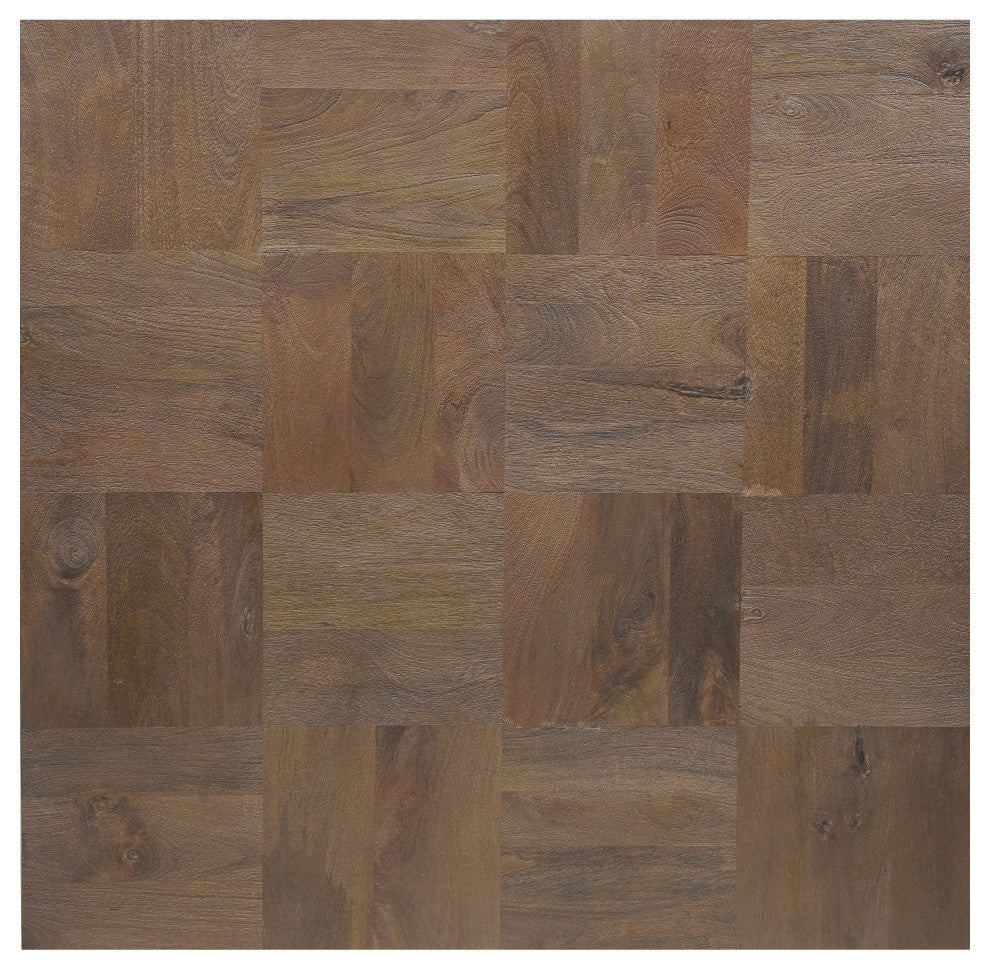 Camilla 2-piece Solid Wood Living Room Table Set, Dark Brown, Square