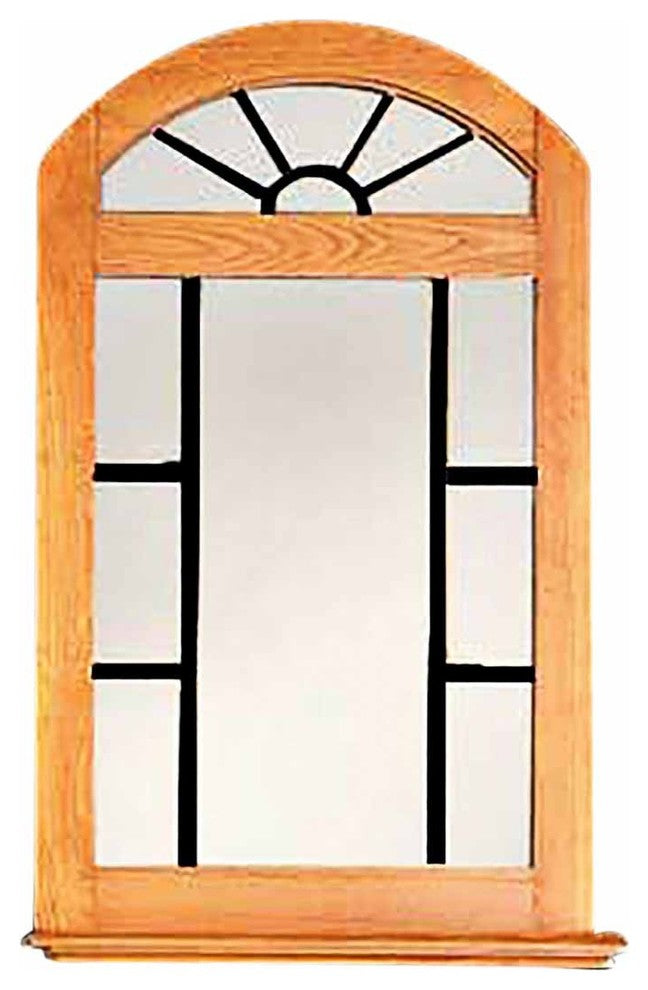Vanity Mirror Windowpane Arch Heirloom Pine 39" H |