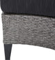 GDF Studio 6-Piece Nessett Outdoor Black Wicker Half Round Sofa, Dark Gray