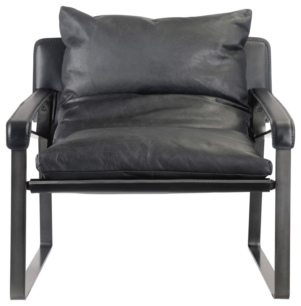 Connor Club Chair Onyx Black Leather
