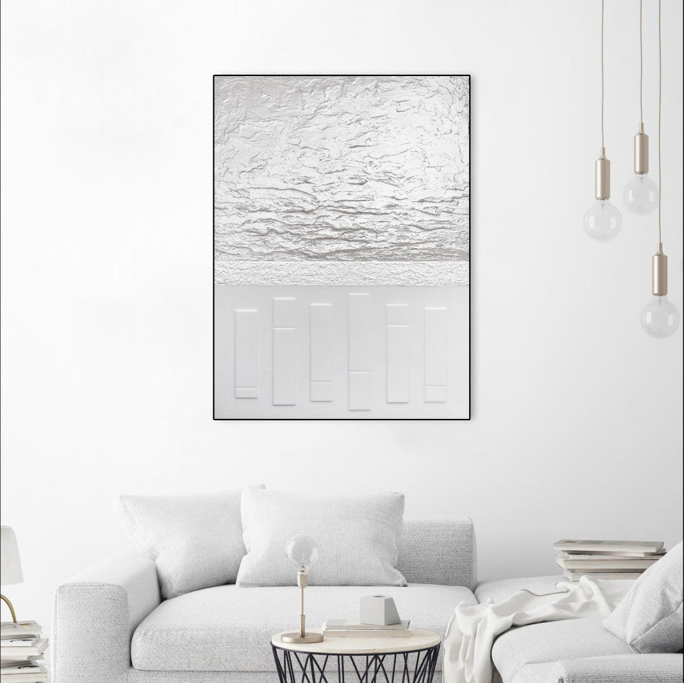 "Black And White Storm" Framed Canvas by Giant Art 24"x32"