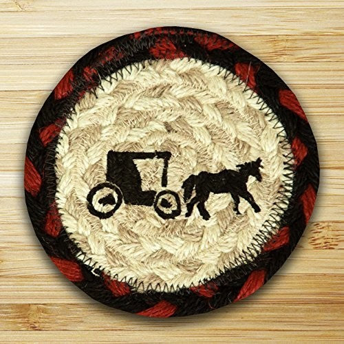 Amish Buggy Printed Coaster, 5"x5"