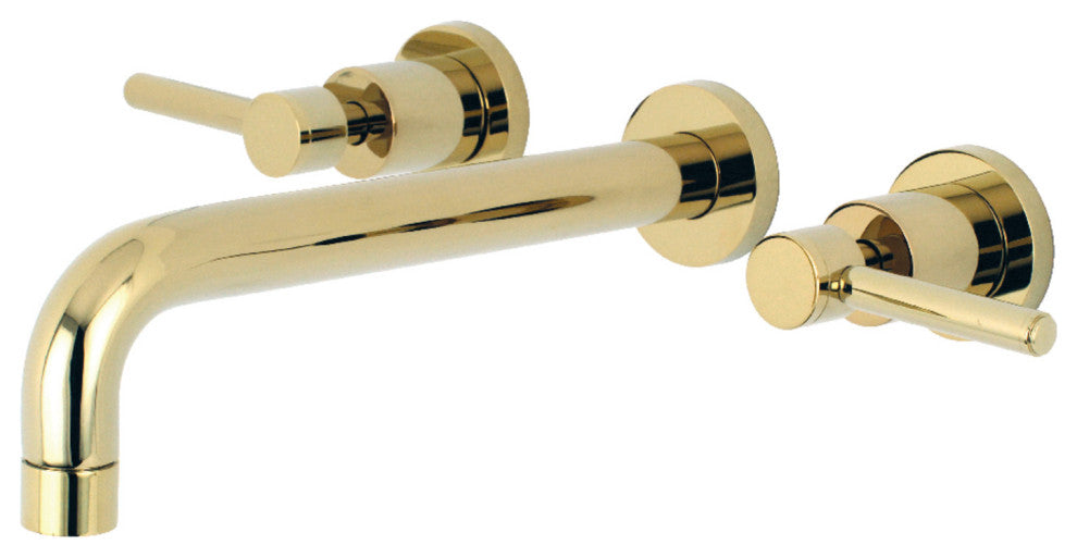 Kingston Brass Two-Handle Wall Mount Tub Faucet, Polished Brass