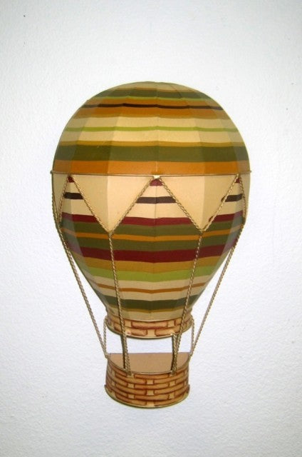 13" Hot Air Balloon Wall Sculpture, Retro Art Unique