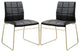 Set of 2 Leatherette Upholstered Side Chair, Black