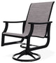 St. Catherine Sling Outdoor Swivel Rocker, Fossil/Black
