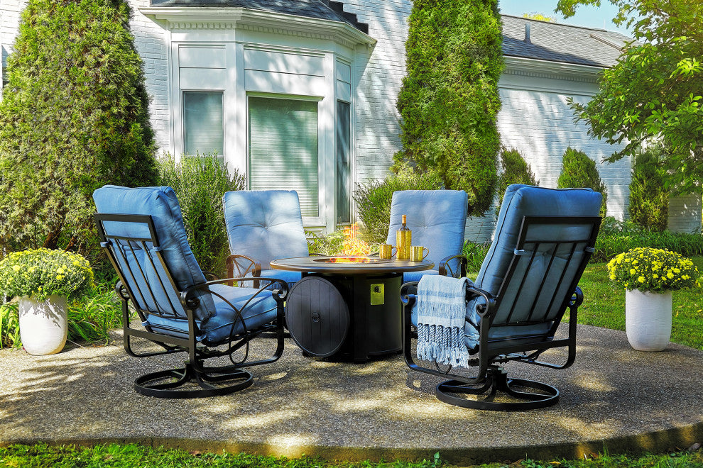 Palazzo Cushion High Back Swivel Rocker Dining Chair