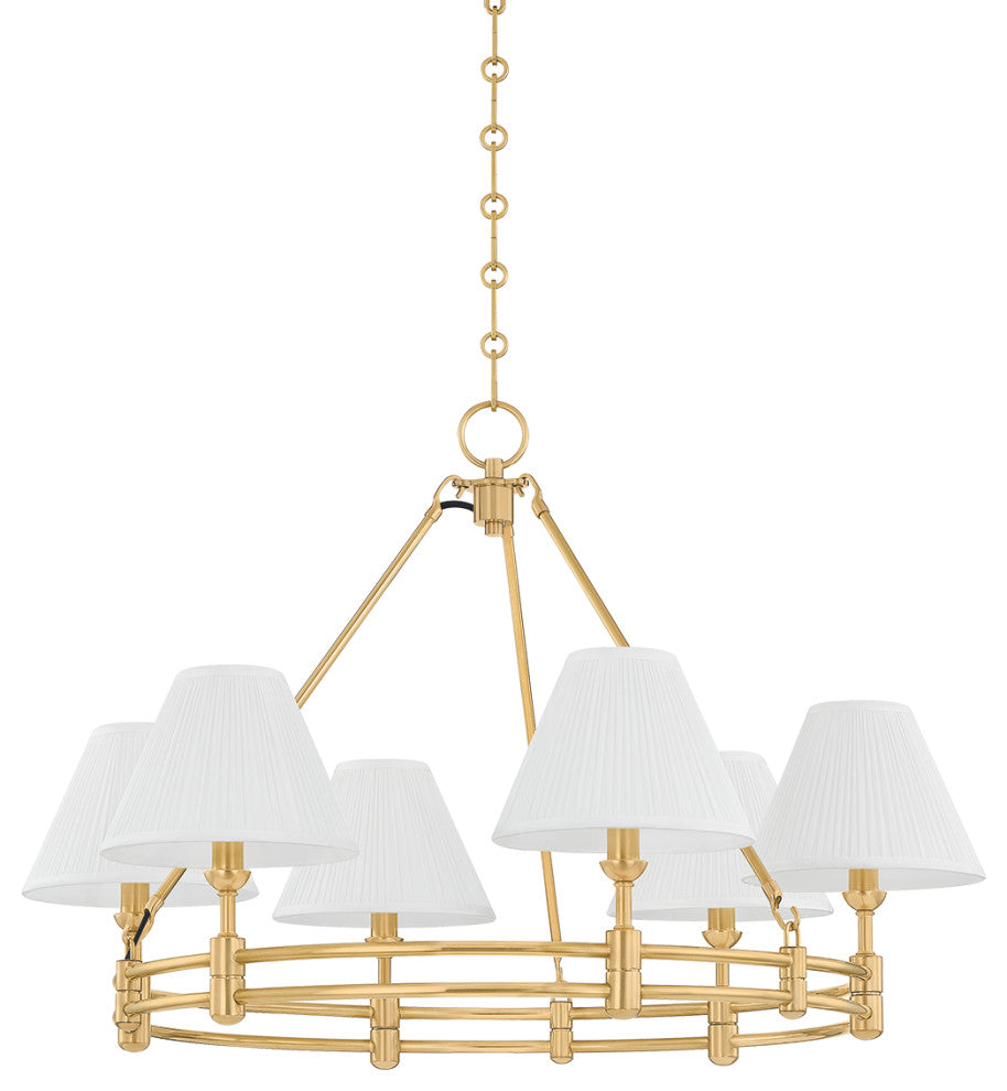 Hudson Valley Lighting Howard Chandelier By Mark D. Sikes, Aged Brass