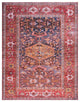 Safavieh Tucson TSN127 Rug Machine-Washable, Navy/Rust, 8'x10'