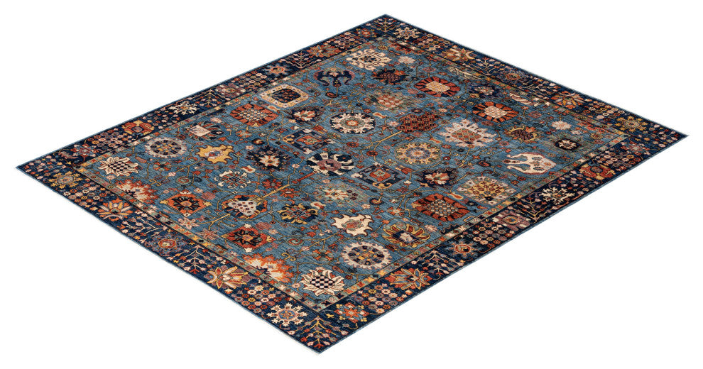 Serapi One-of-a-Kind Hand-Knotted Area Rug Light Blue, 8'0" x 9'8"