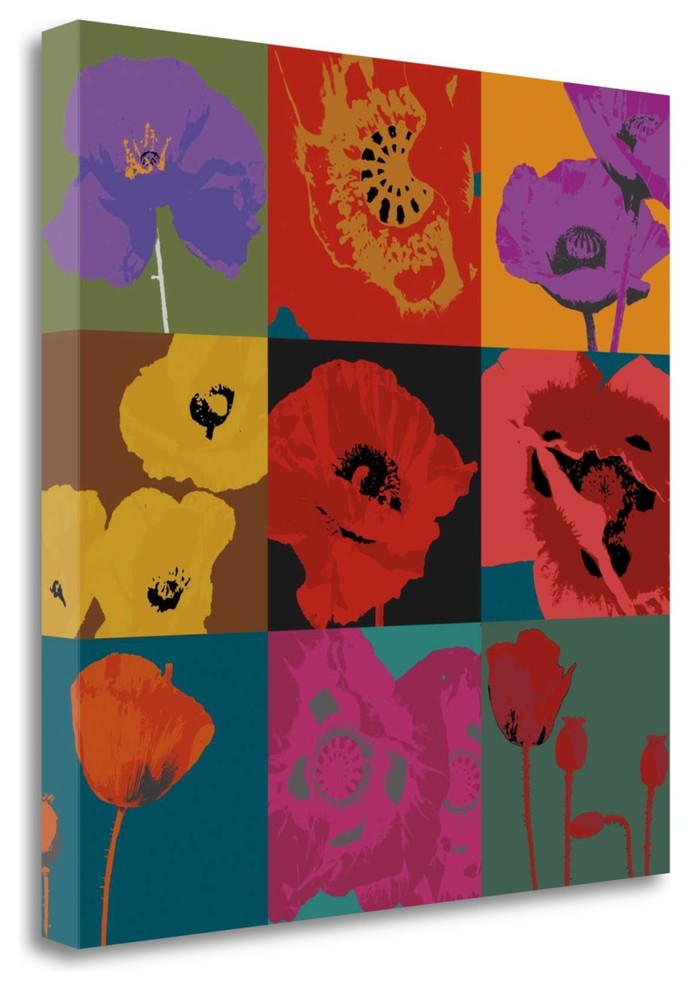 "Pop Poppies" By Don Li-Leger,Ready to Hang Giclee Print on Gallery Wrap Canvas