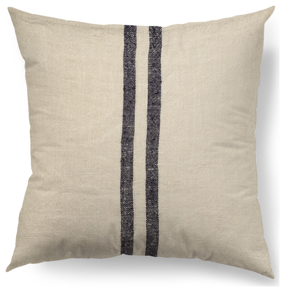 Sandra 22 x 22 Beige w/ Gray Stripes Decorative Pillow Cover