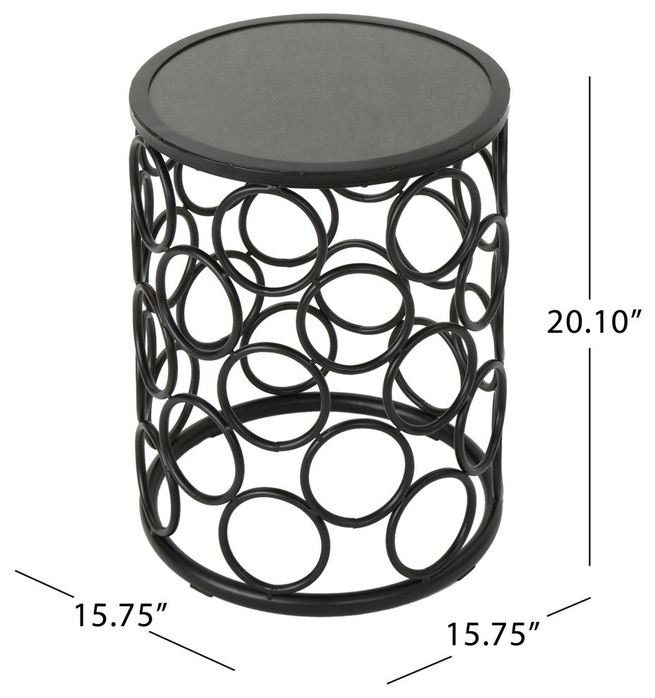 GDF Studio Athena Indoor Modern 16" Gray Finish Ceramic Tile Side Table