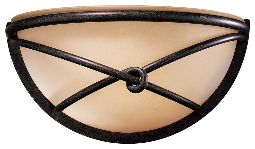 1-Light Wall Sconce, Aspen Bronze With Rustic Scavo Glass