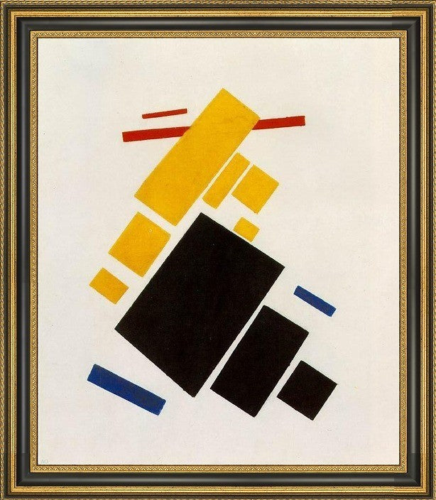 Kazimir Malevich Aeroplane Flying - 20" x 25" Framed Premium Canvas Print