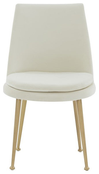 Safavieh Couture Rynaldo Upholstered Dining Chair Creme / Gold