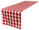 LA Linen Gingham Checkered Table Runner 14"x108", White and Red