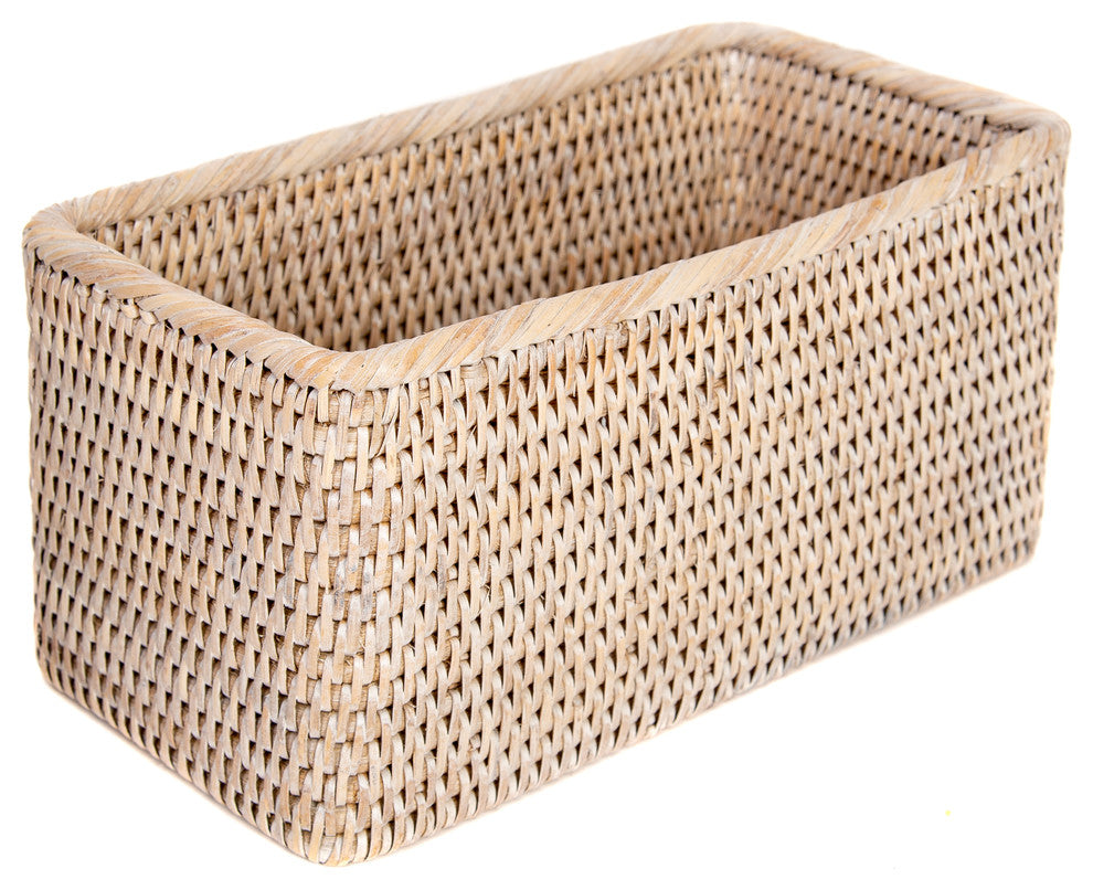 Artifacts Rattan Petite Basket, White Wash