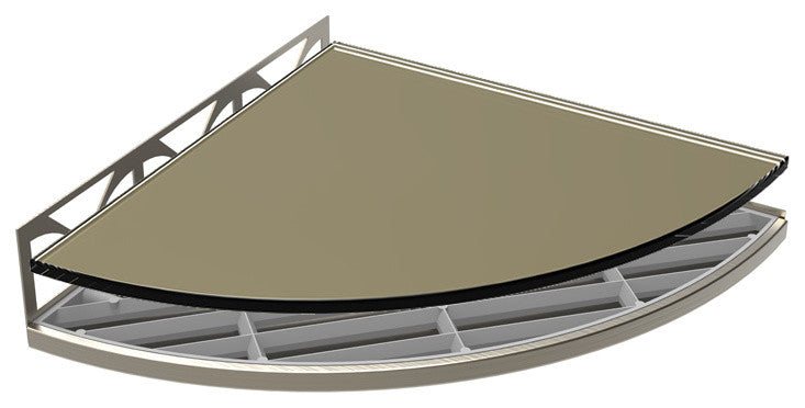 TileWare Structural Surfaces Claddy T-Shelf w/ Glass Cover, Mink
