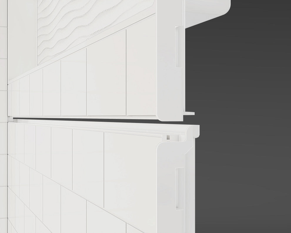 60" x 32" 4-Piece Direct-to-Stud Alcove Tub Surround, White