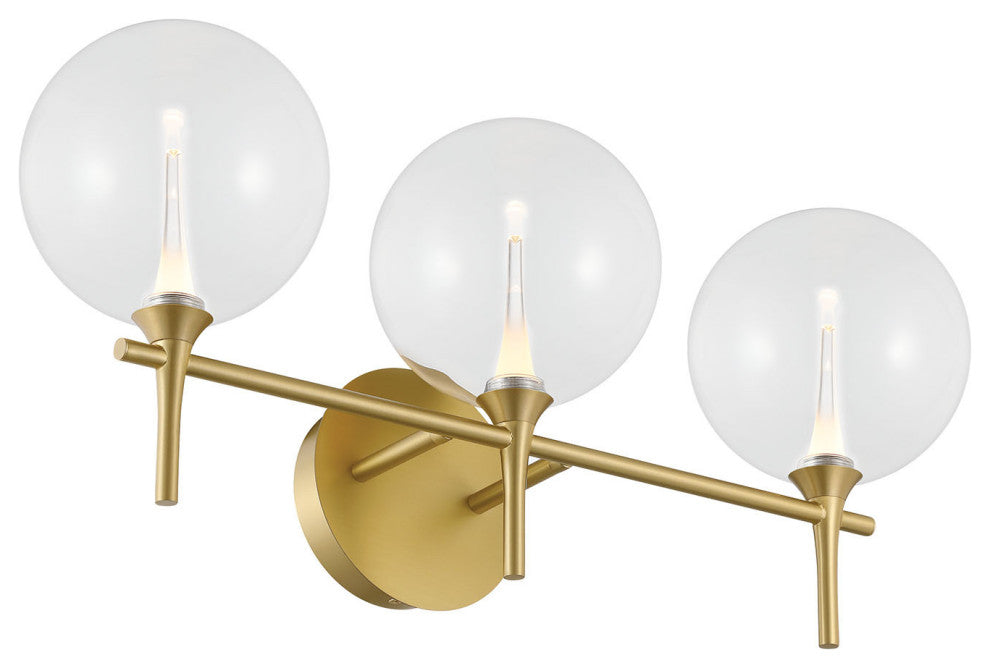 Iissa, Vanity, 3Lt, Gold, Clear Glass