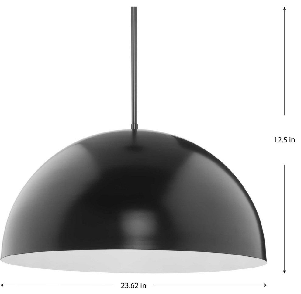 Perimeter Collection One-Light Matte Black Modern Pendant With metal Shade