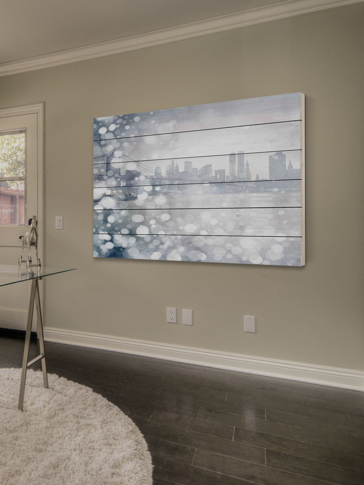 "Down Town" UV Ink Print on White Wood60"x40", 60"x40"
