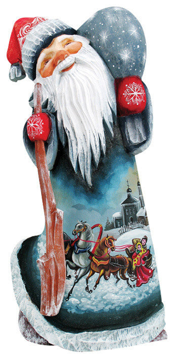 Midnight Sleigh Ride, Woodcarved Figurine